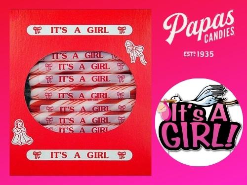 Its a Girl Peppermint Sugar Sticks 24ct Box 